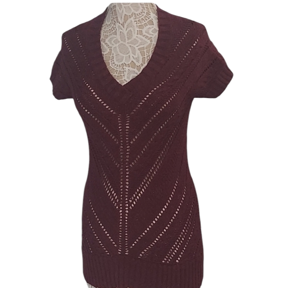 Maurices maroon short sleeved sweater dress size xs